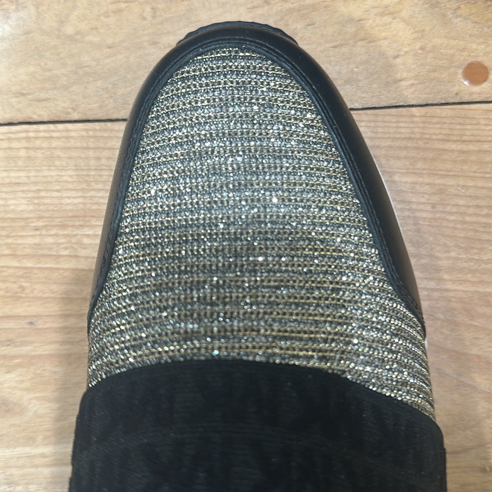 Michael Kors Black and Metallic Glitter Slip-On Loafers - Picture 6 of 6
